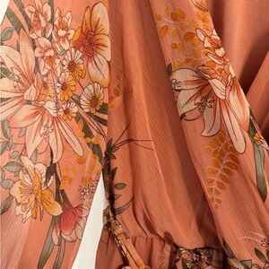 City Chic Womens Trendy Plus Size Floral Tiered Maxi Dress Gypsy Guav 24W